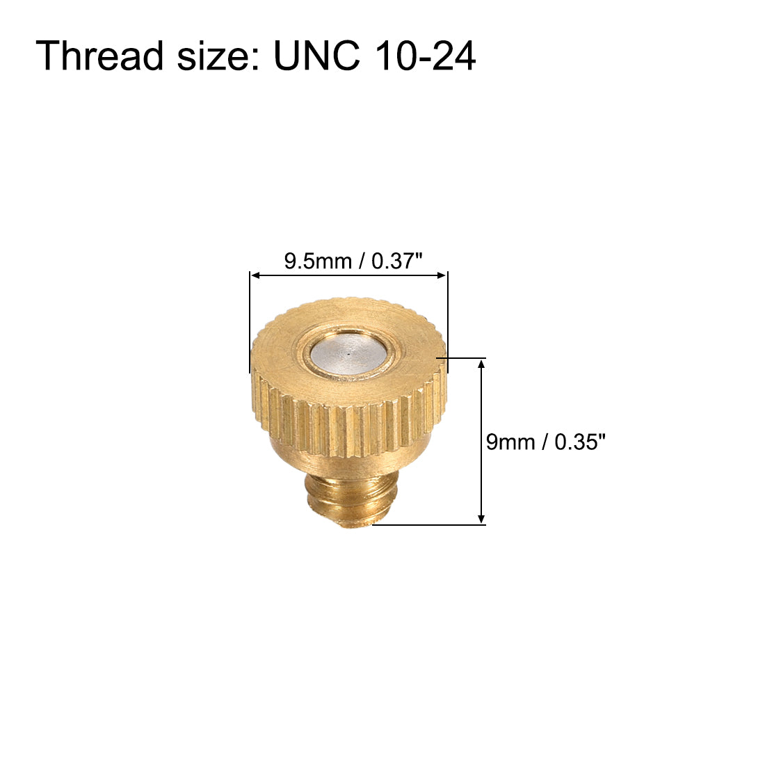 Harfington Brass Misting Nozzle - 10/24 UNC 0.1mm Orifice Dia Replacement Heads for Outdoor Cooling System - 5 Pcs
