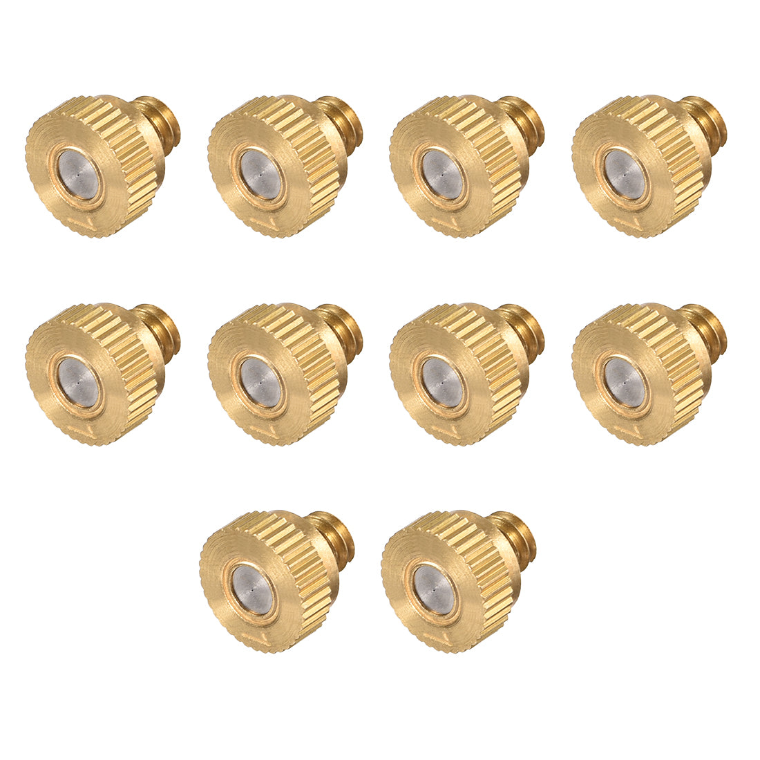 Harfington Brass Misting Nozzle - 10/24 UNC 0.1mm Orifice Dia Replacement Heads for Outdoor Cooling System - 10 Pcs