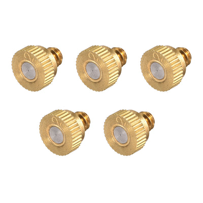 Harfington Brass Misting Nozzle - 10/24 UNC 0.2mm Orifice Dia Replacement Heads for Outdoor Cooling System - 5 Pcs