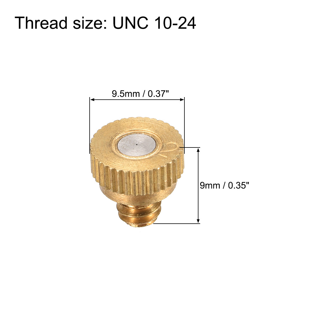 Harfington Brass Misting Nozzle - 10/24 UNC 0.2mm Orifice Dia Replacement Heads for Outdoor Cooling System - 10 Pcs