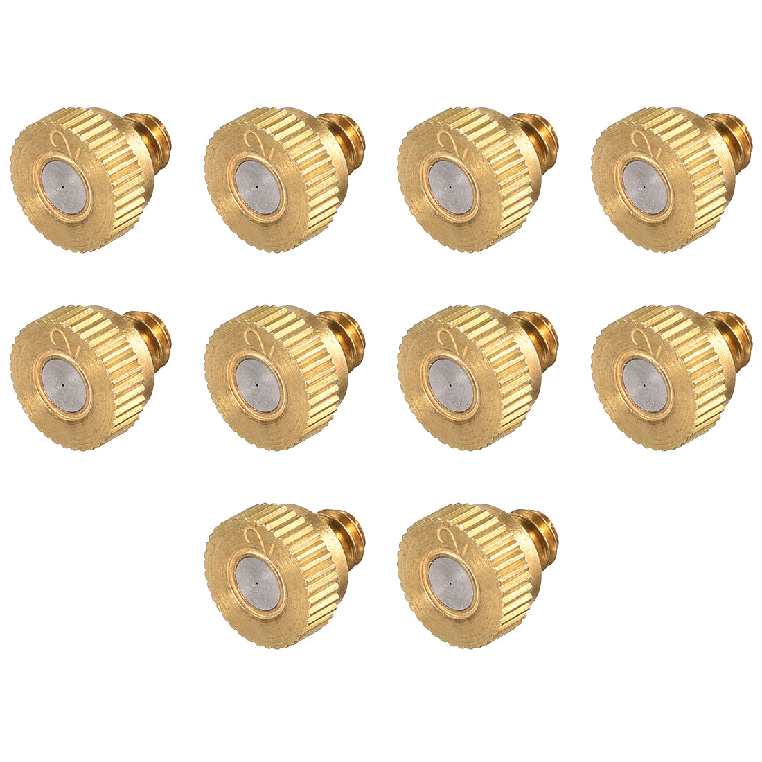 Harfington Brass Misting Nozzle - 10/24 UNC 0.2mm Orifice Dia Replacement Heads for Outdoor Cooling System - 10 Pcs