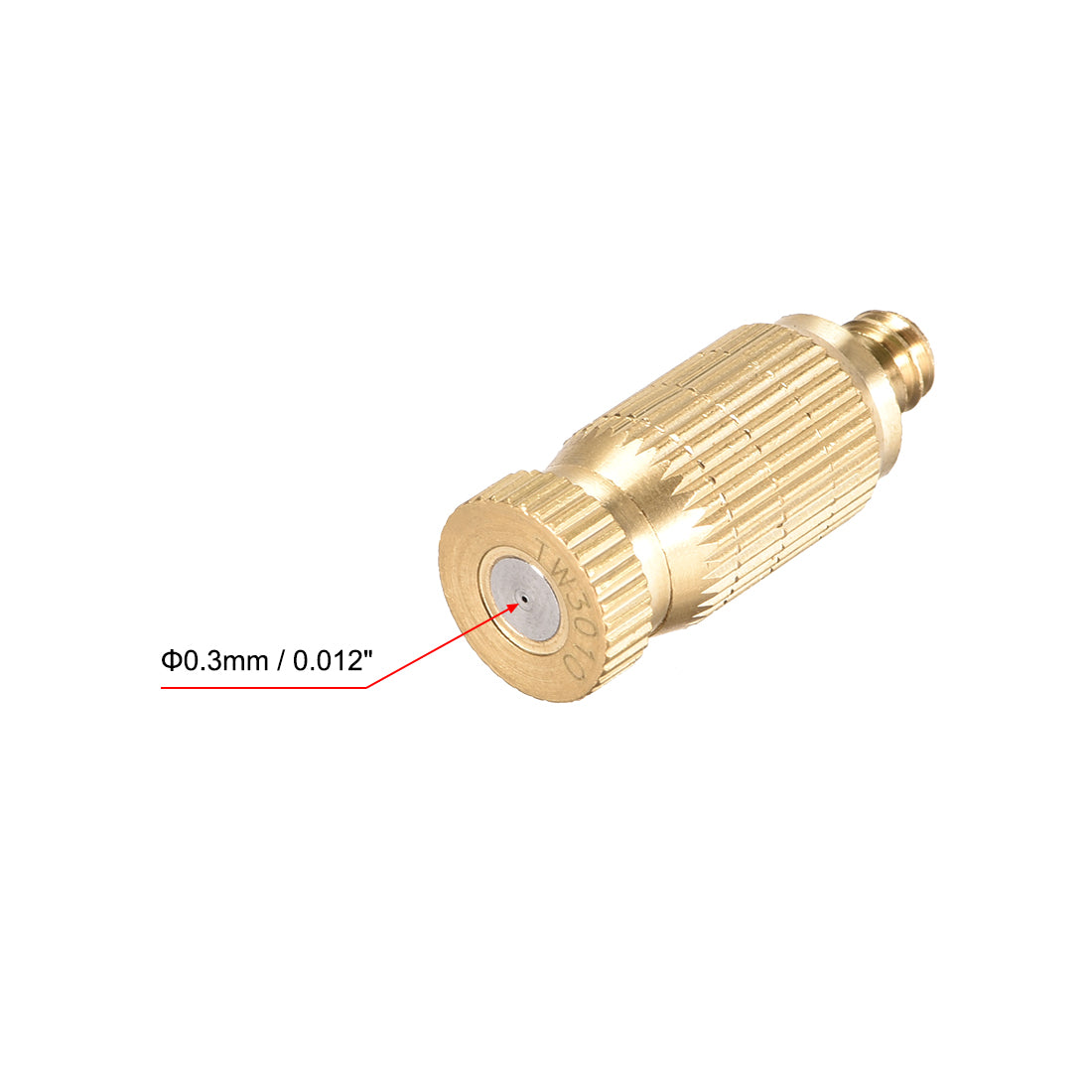 Harfington Brass Misting Nozzle - 3/16-inch Threaded Fogging Spray Head for Outdoor Cooling System - 5 Pcs