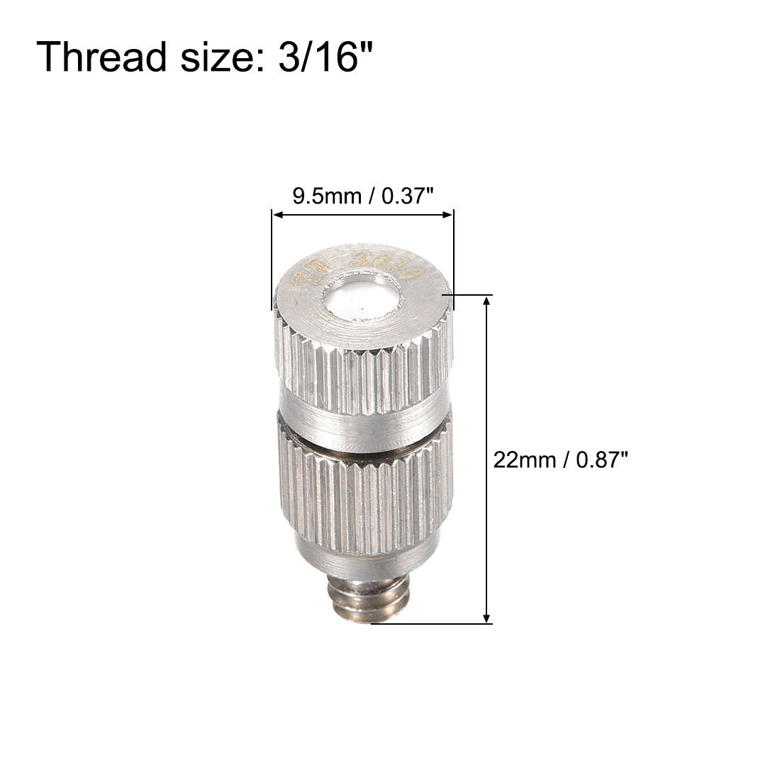 Harfington Brass Misting Nozzle - 3/16-inch Threaded Fogging Spray Head for Outdoor Cooling System - 5 Pcs