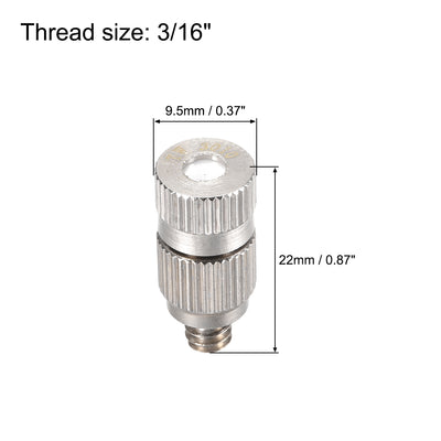 Harfington Brass Misting Nozzle - 3/16-inch Threaded Fogging Spray Head for Outdoor Cooling System - 5 Pcs