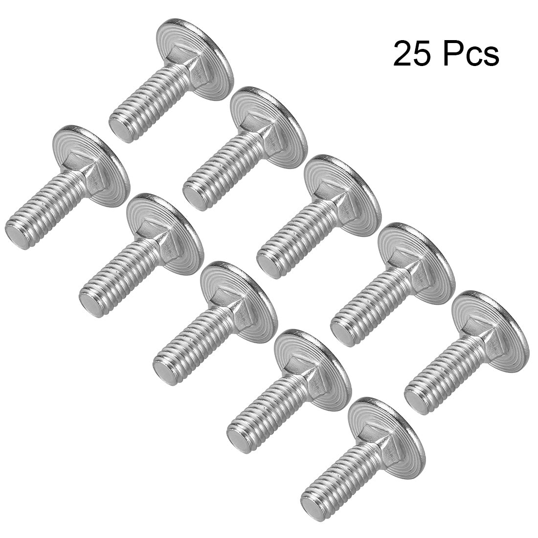 Harfington Carriage Bolts, Neck Carriage Bolt, Round Head, Square Neck, 304 Stainless Steel M6x12mm 30pcs