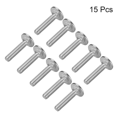 Harfington Carriage Bolts, Neck Carriage Bolt, Round Head, Square Neck, Stainless Steel M6x30mm 15pcs