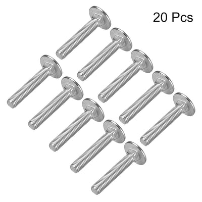 Harfington Carriage Bolts, Neck Carriage Bolt, Round Head, Square Neck, Stainless Steel M6x35mm 20pcs