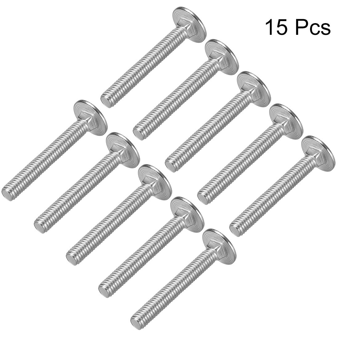 Harfington Carriage Bolts, Neck Carriage Bolt, Round Head, Square Neck, Stainless Steel M6x50mm 15pcs