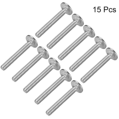 Harfington Carriage Bolts, Neck Carriage Bolt, Round Head, Square Neck, Stainless Steel M6x50mm 15pcs