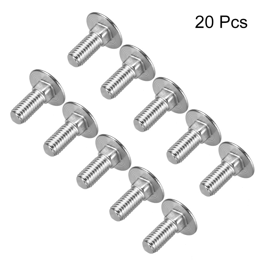 Harfington Carriage Bolts, Neck Carriage Bolt, Round Head, Square Neck, 304 Stainless Steel M8x16mm 20pcs
