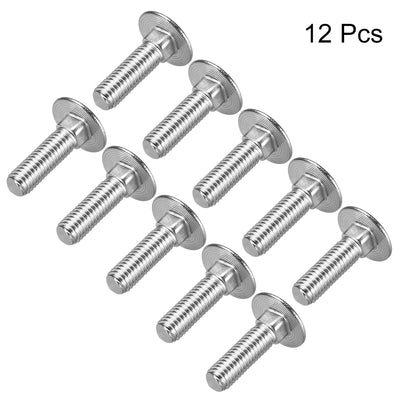 Harfington Carriage Bolts, Neck Carriage Bolt, Round Head, Square Neck, 304 Stainless Steel M8x25mm 12pcs