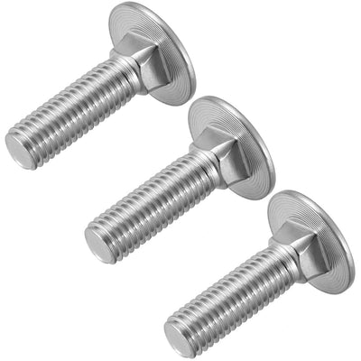 Harfington Carriage Bolts, Neck Carriage Bolt, Round Head, Square Neck, 304 Stainless Steel M12x35mm 3pcs