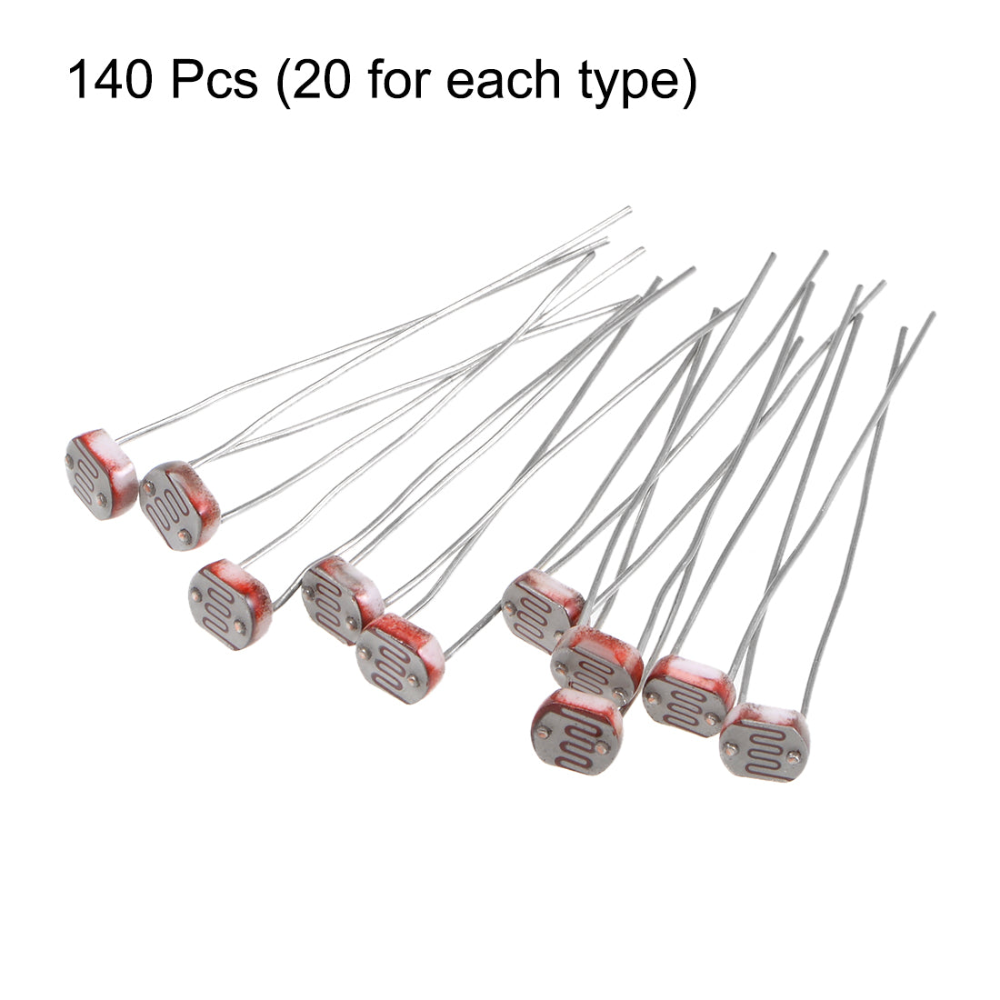 Harfington 140pcs Photoresistor LDR Light-Dependent Resistor GL5506 5516 5528 5537 5539 5549 MG45