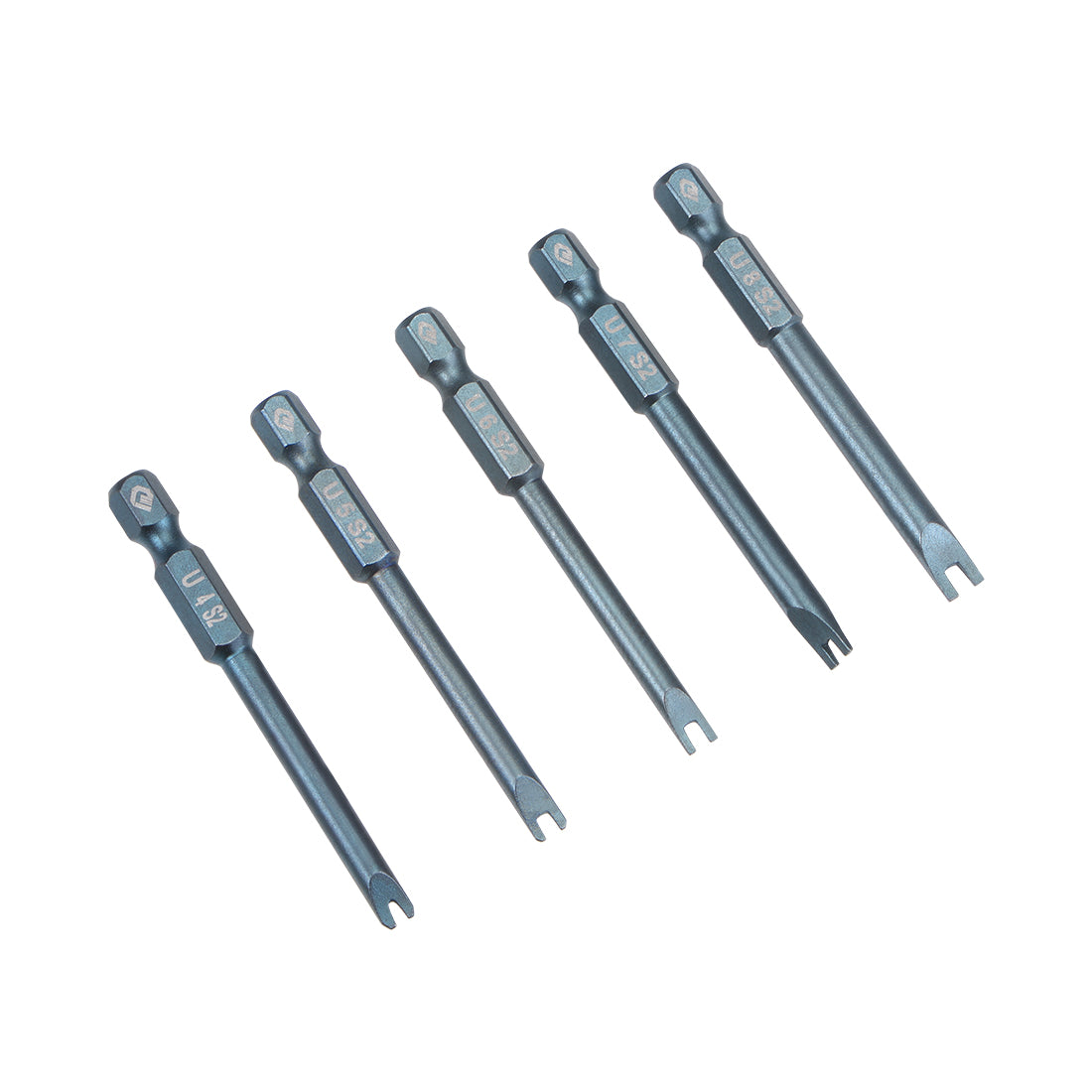 Harfington U-Shaped Bits Set 5pcs 1/4 Inch Hex Shank Magnetic U4 U5 U6 U7 U8 Screwdriver Bit Set 65mm Length S2 Screw Driver Kit Tools