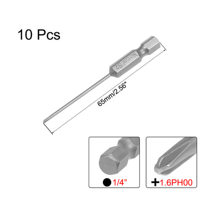 Harfington 10 Pcs Magnetic Phillips Screwdriver Bits, Hex Shank S2 Power Tools