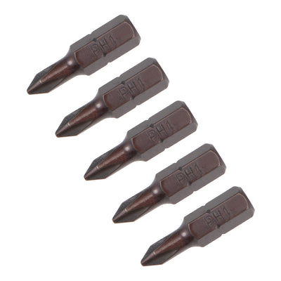 Harfington Phillips Bits 5pcs 1/4 Inch Hex Shank Magnetic Cross PH1 Screwdriver Bit Set 25mm Length S2 Screw Driver Kit Tools