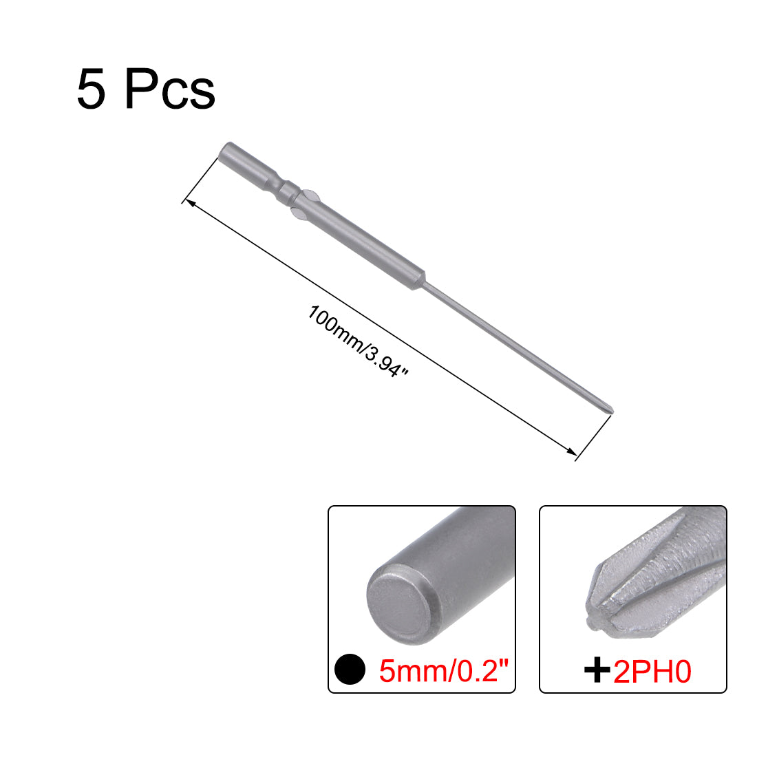 Harfington S2 Phillips Magnetic Screwdriver Bits 1/4'' Hex Shank