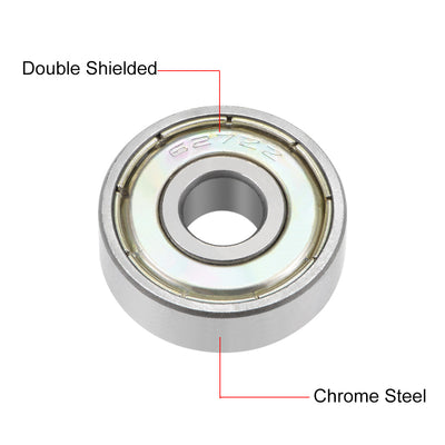 Harfington Deep Groove Ball Bearing Metric Double Shielded Chrome Steel ABEC1 Z1 Level