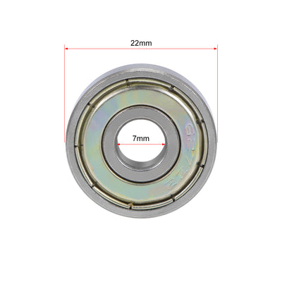 Harfington Deep Groove Ball Bearing Metric Double Shielded Chrome Steel ABEC1 Z1 Level