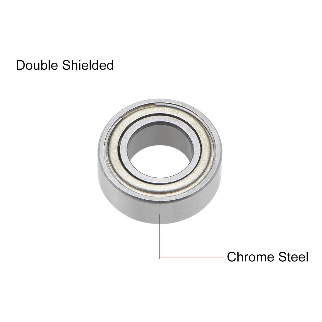 Harfington Deep Groove Ball Bearing Metric Double Shielded Chrome Steel ABEC1 Z1 Level