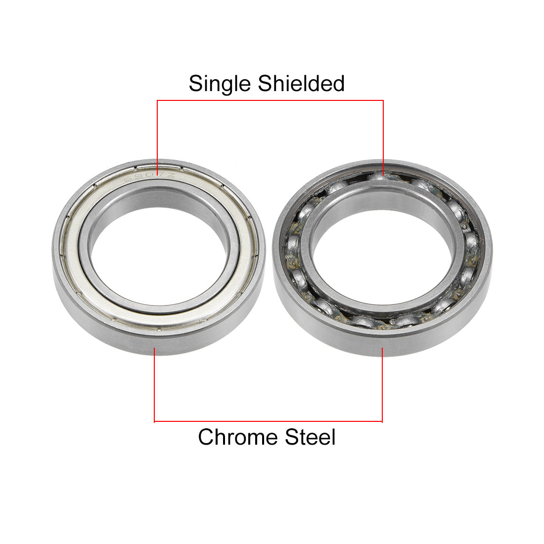 Harfington Deep Groove Ball Bearings Thin Section Single Shielded Chrome Steel