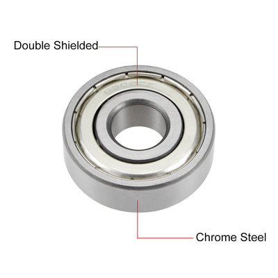 Harfington 6302ZZ Ball Bearing 15x42x13mm Double Shielded ABEC-1 Bearings