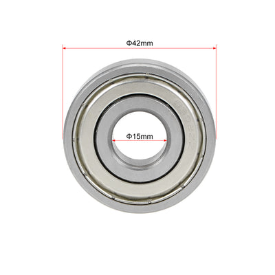 Harfington 6302ZZ Ball Bearing 15x42x13mm Double Shielded ABEC-1 Bearings