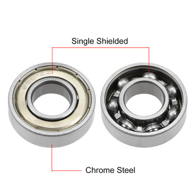 Harfington 6001Z Ball Bearing 12x28x8mm Single Shielded ABEC-1 Bearings