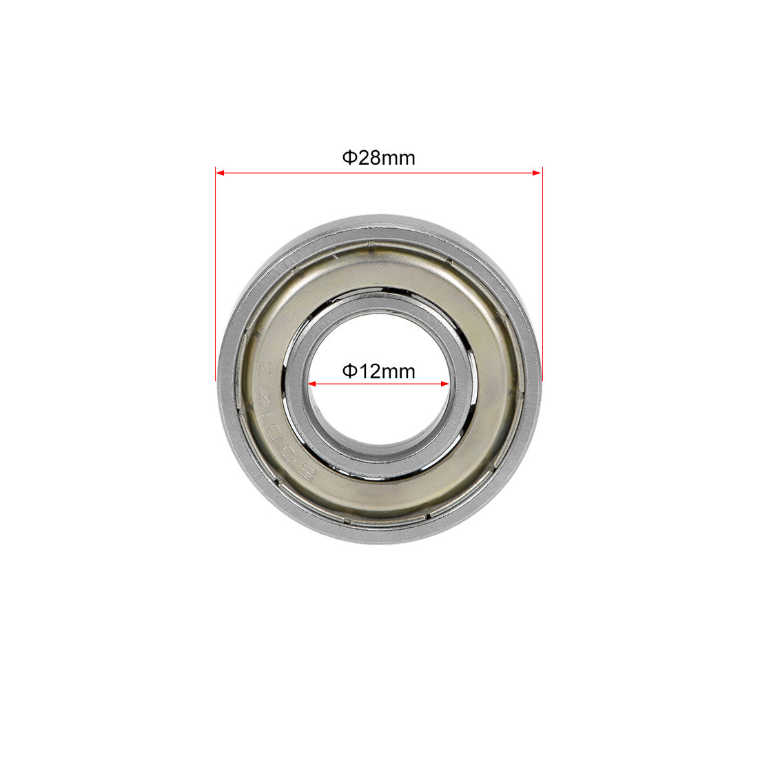 Harfington 6001Z Ball Bearing 12x28x8mm Single Shielded ABEC-1 Bearings