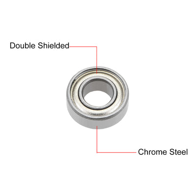 Harfington MR115ZZ Ball Bearing 5x11x4mm Double Shielded ABEC-1 Bearings 5pcs