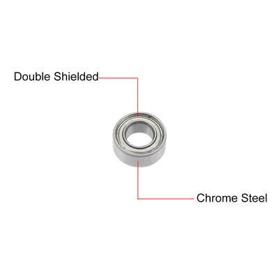 Harfington Deep Groove Ball Bearings Metric Double Shielded Chrome Steel Balls