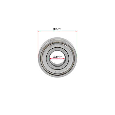 Harfington Uxcell Deep Groove Ball Bearings Inch Double Shielded Chrome Steel ABEC1 Z1