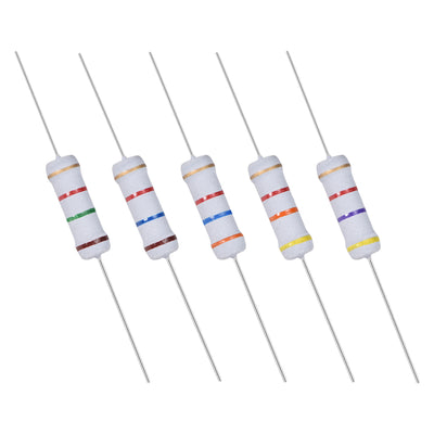 Harfington 150pcs 2W Metal Oxide Film Resistor 1.5KR,1.6KR,3.6KR,4.3KR,4.7KR Ohm 5%