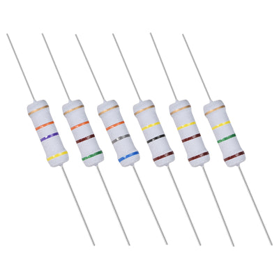 Harfington 180pcs 2W Metal Oxide Film Resistor 47KR,51KR,68KR,100KR,110KR,150KR Ohm 5%