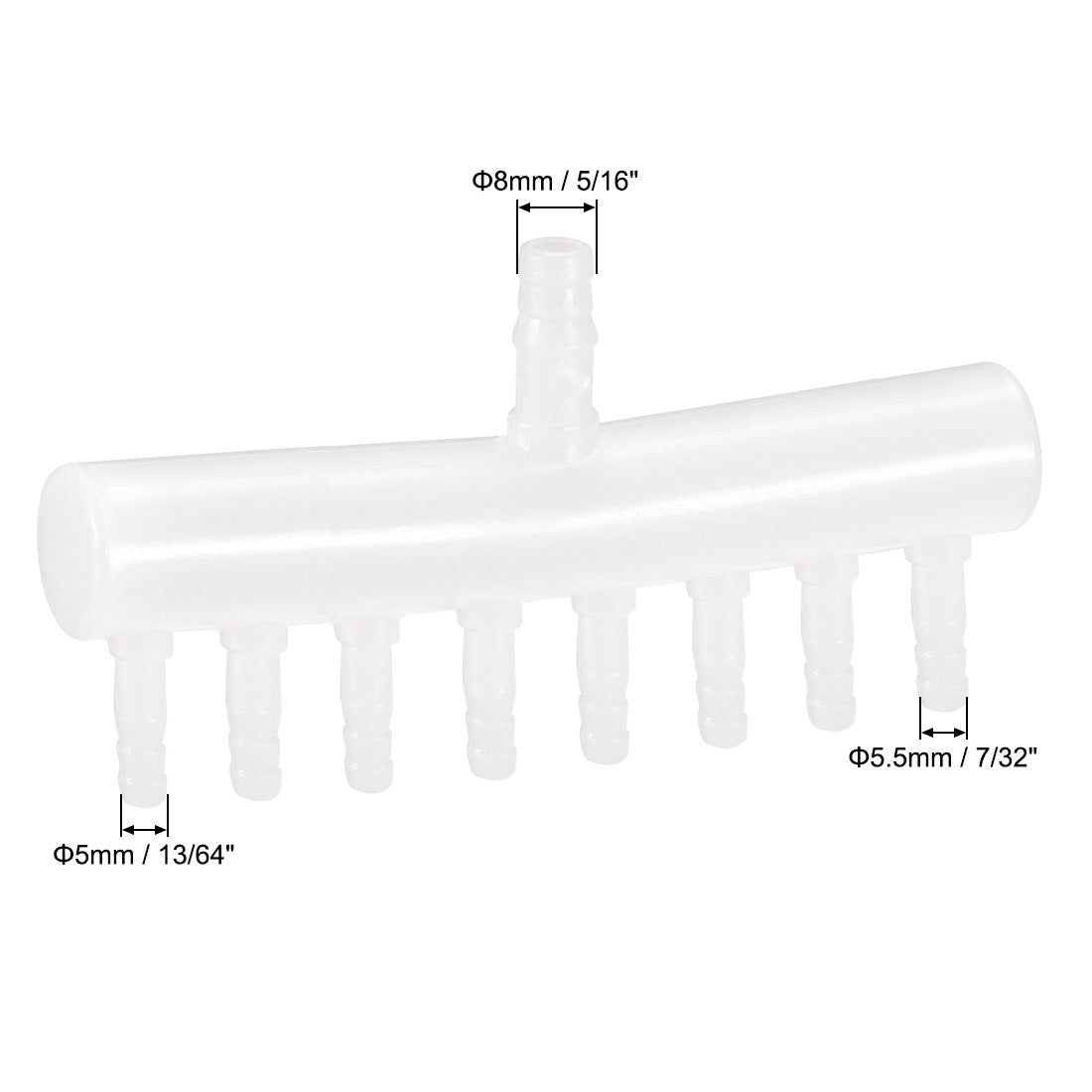 Harfington 8mm to 5.5mm 8 Way Aquarium Air Line Tubing Splitter Connector Fish Tank Plastic Air Flow Divider Oxygen Splitter Lever Valve