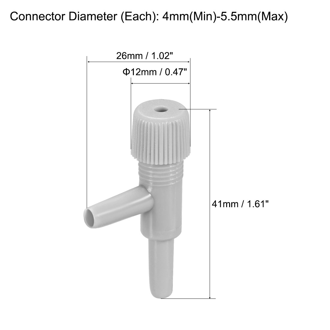 Harfington Aquarium Air Valve 2 Way Air Pump Control Valves for Fish Tank Plastic Gray 30Pcs