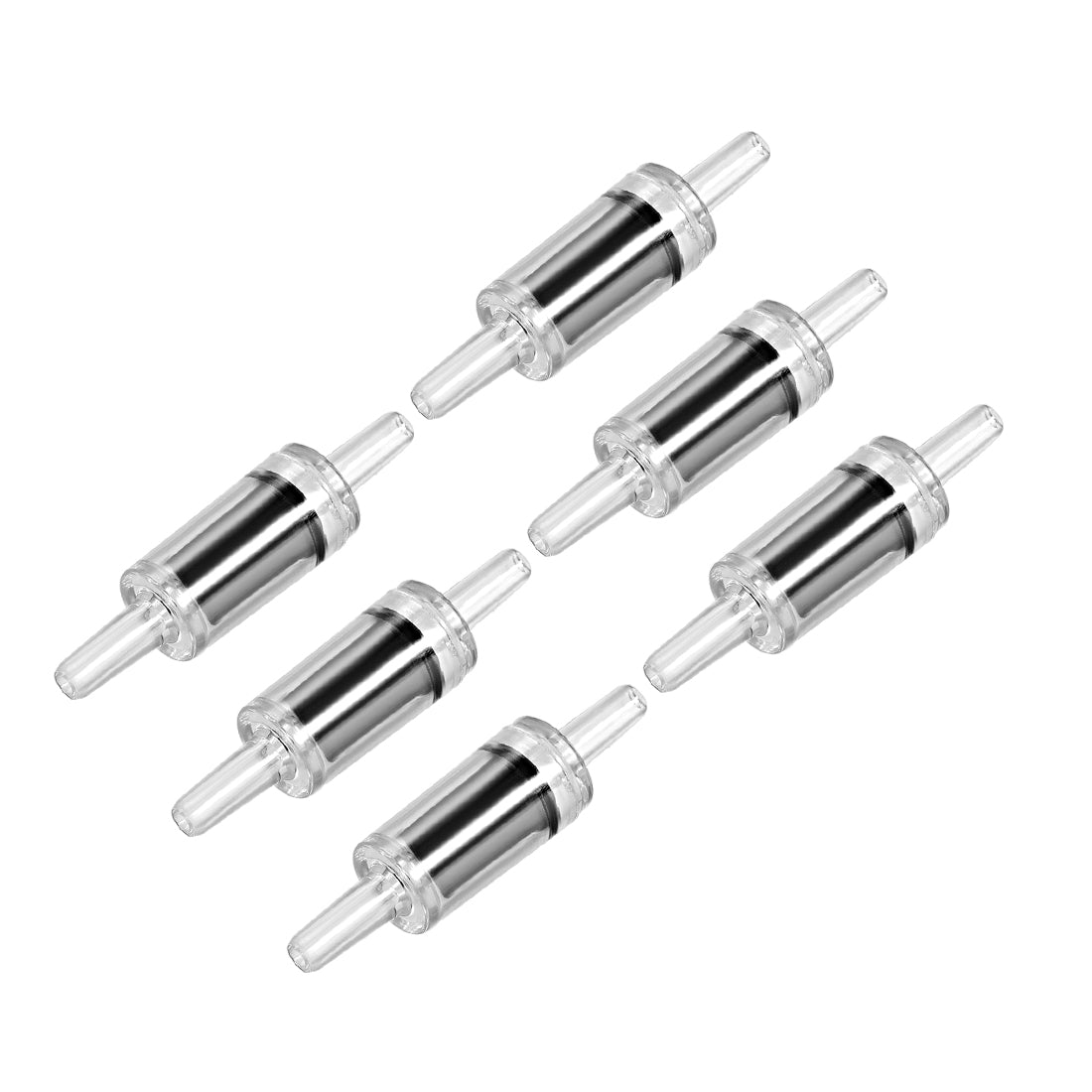 Harfington Aquarium Air Pump Check Valves Black Clear Plastic One Way Non-Return Check Valve for Fish Tank 6Pcs
