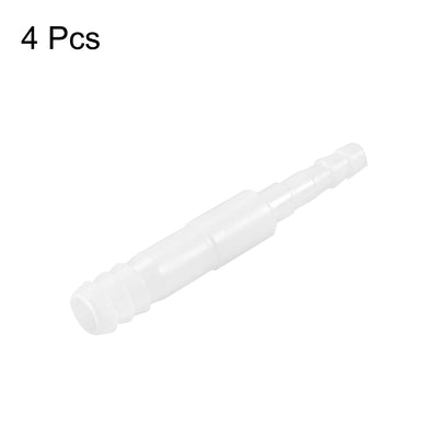 Harfington Aquarium Air Valve Connector Straight Clear White Plastic Airline Tubing 4mm to 8mm 4Pcs