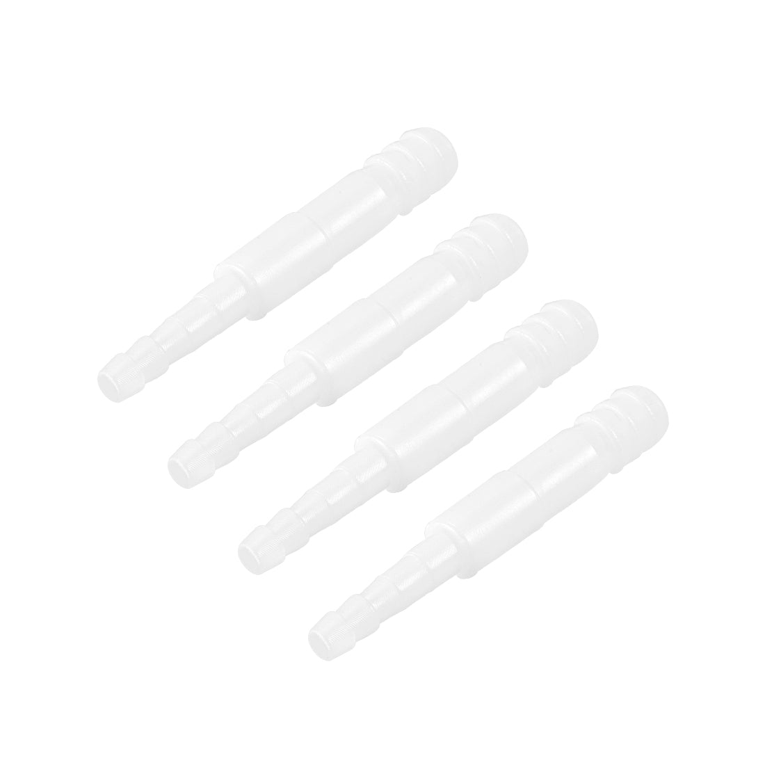 Harfington Aquarium Air Valve Connector Straight Clear White Plastic Airline Tubing 4mm to 8mm 4Pcs