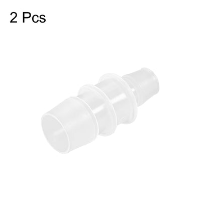 Harfington Aquarium Air Valve Connector Straight Clear White Plastic Airline Tubing 12mm to 20mm 2Pcs
