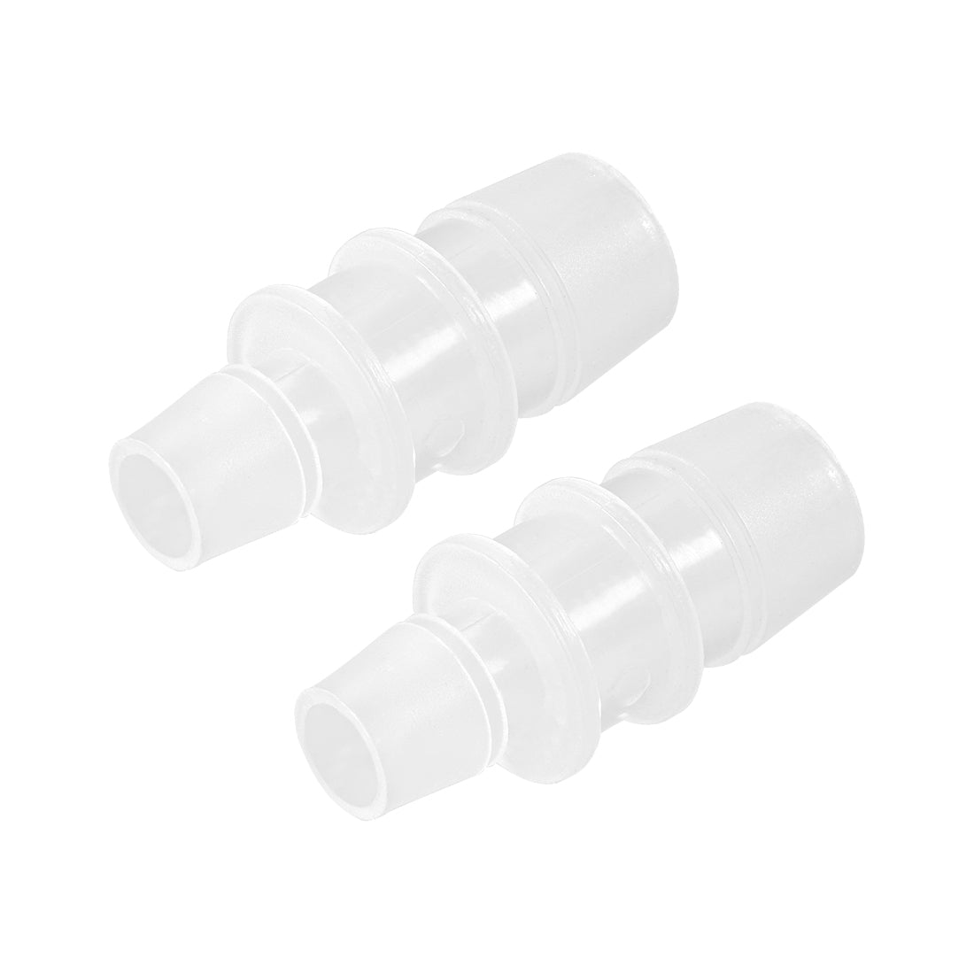 Harfington Aquarium Air Valve Connector Straight Clear White Plastic Airline Tubing 12mm to 20mm 2Pcs
