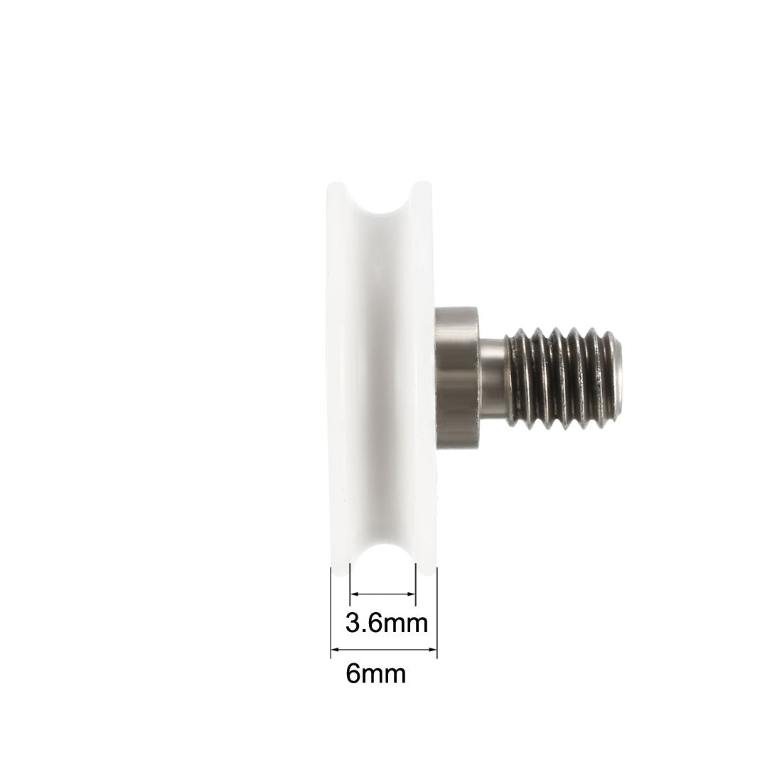 Harfington 1.5mm Deep Metal V Groove Threaded Rod Track Guide Bearing Pulley Wheel White 22x6mm 2pcs