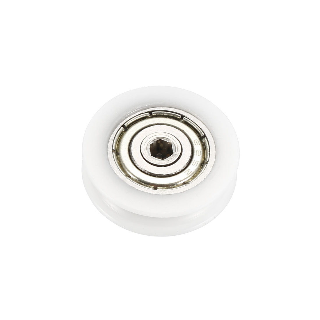 Harfington 1.5mm Deep Metal V Groove Threaded Rod Track Guide Bearing Pulley Wheel White 22x6mm 2pcs
