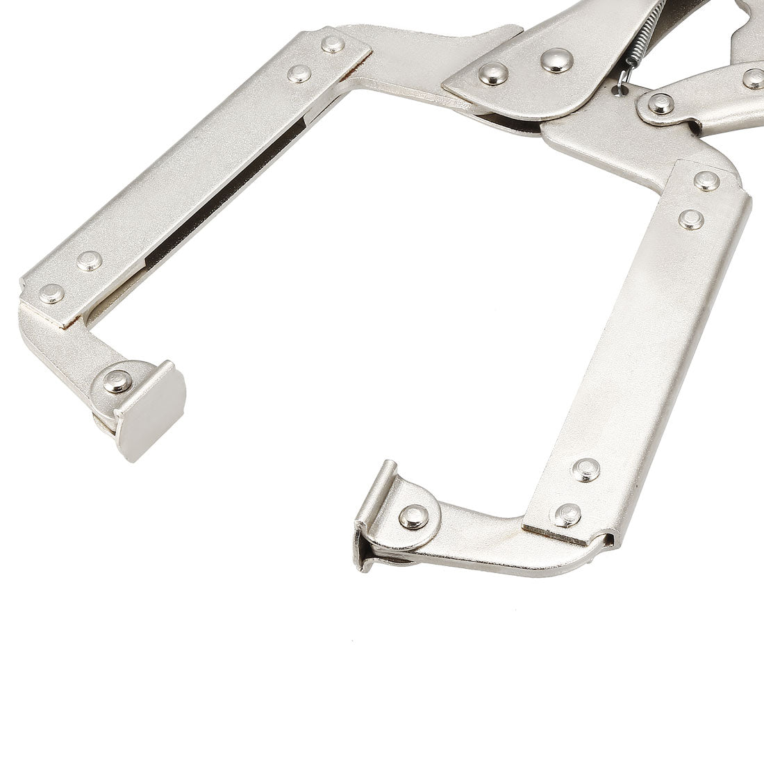 Harfington C-Clamp Locking Pliers Steel Nickel Plated 14-inch Pliers with Swivel Pads 2Pcs