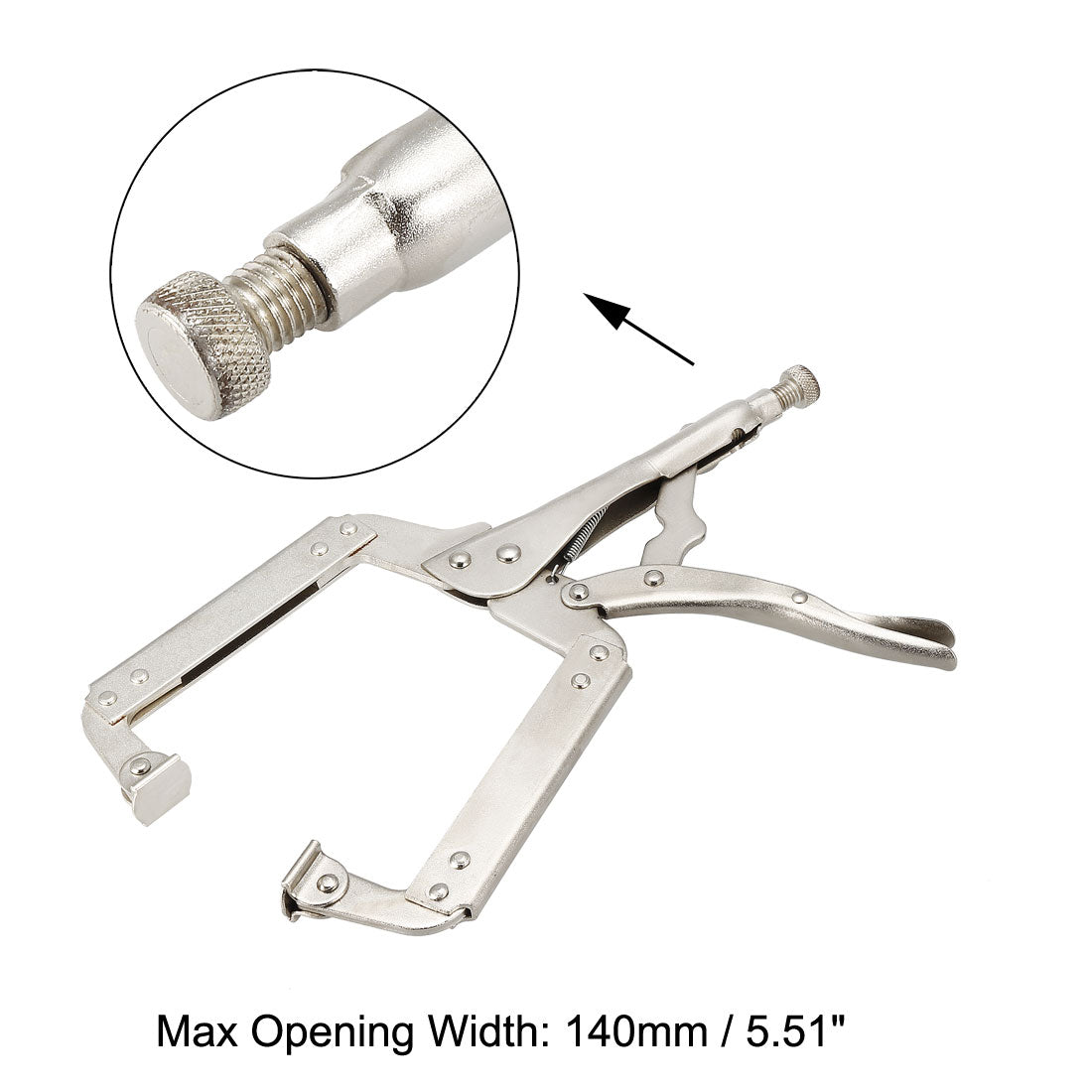 Harfington C-Clamp Locking Pliers Steel Nickel Plated 14-inch Pliers with Swivel Pads 2Pcs