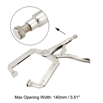 Harfington C-Clamp Locking Pliers Steel Nickel Plated 14-inch Pliers with Swivel Pads 2Pcs