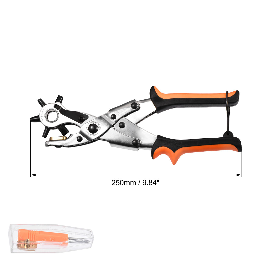 Harfington Punch Pliers 250mm 3 in 1 Leather Hole Punch Tool with 6 Size for DIY Home or Craft Projects