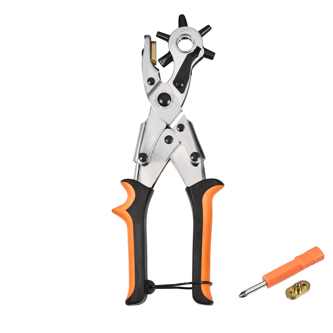 Harfington Punch Pliers 250mm 3 in 1 Leather Hole Punch Tool with 6 Size for DIY Home or Craft Projects