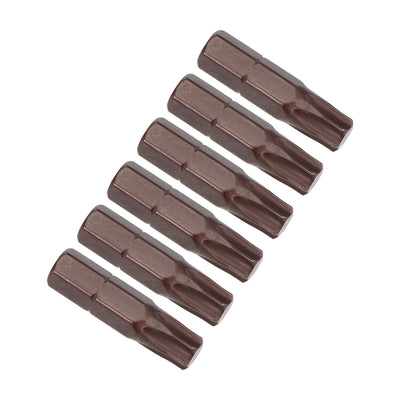 Harfington Torx Bits 6pcs 1/4 Inch Hex Shank Magnetic T35 Screwdriver Bit Set 25mm Length S2 Screw Driver Kit Tools