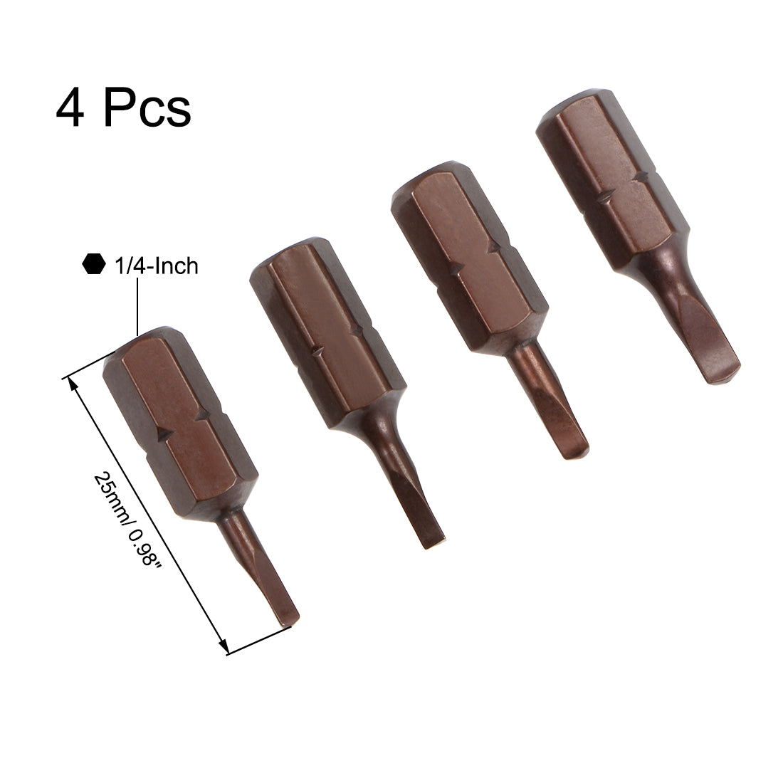 Harfington Triangular Bits Set 4-in-1 1/4 Inch Hex Shank Magnetic TA18/20/23/27 Screwdriver Set 25mm Length S2 Screw Driver Bit